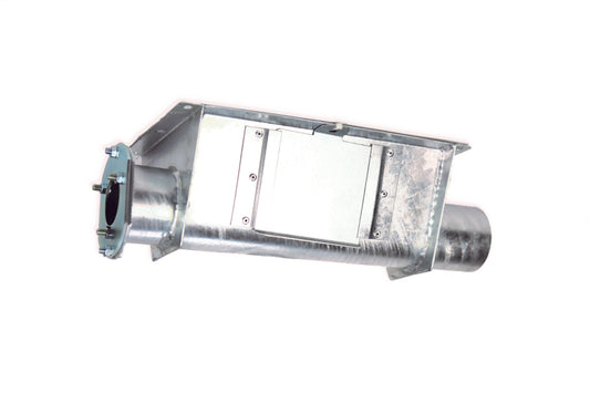 Boot box for silo hopper 90 mm, galvanised, 89mm, with flange plate for expansion shaft