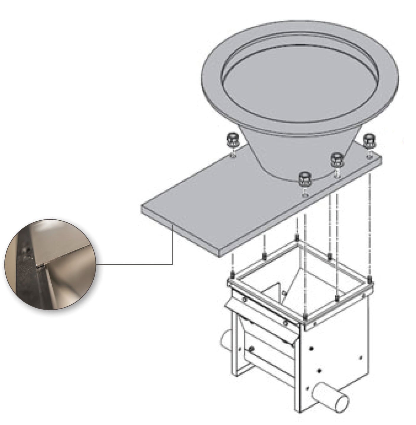Silo connection, GRP, in SET 60mm