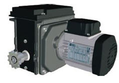 Geared motor 230V with 12-tooth galvanized sprockets